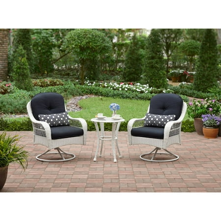Better Homes and Gardens Azalea Ridge 3-Piece Woven Bistro Set, White, Seats 2 - Walmart.com