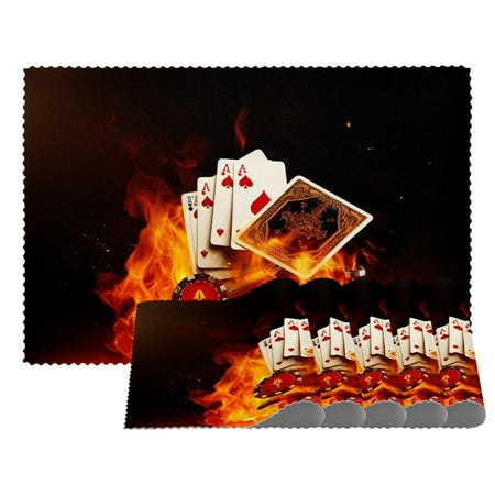 Placemats Set of 6 Non Slip Washable Table Placemats Vintage Fire Poker Cards
Placemats Set of 6 Non Slip Washable Table Placemats Vintage Fire Poker Cards