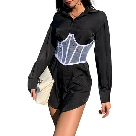 SUNSIOM Women Waist Corset Chain Perspective Mesh Shapewear Girdle Slimming Waist Belt Lace Corsets
SUNSIOM Women Waist Corset Chain Perspective Mesh Shapewear Girdle Slimming Waist Belt Lace Corsets