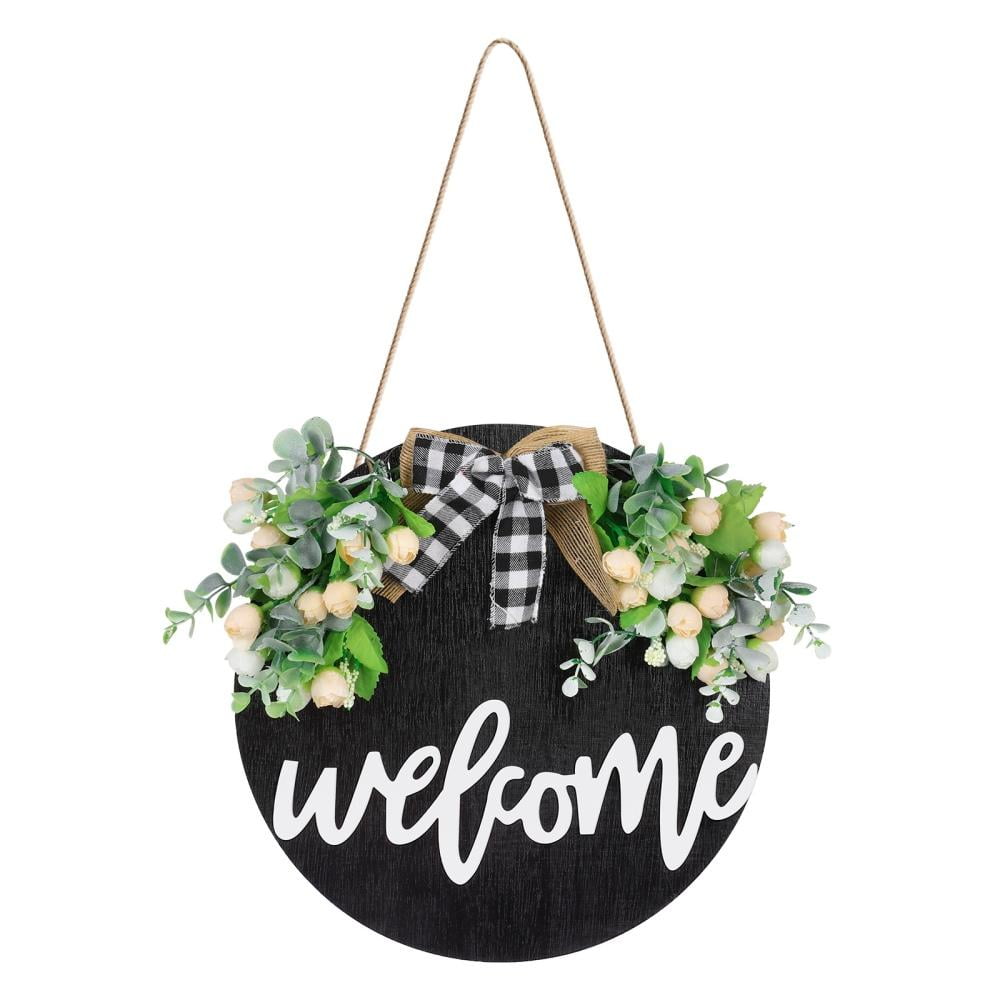 Wall Hangings Signs Wall D Cor Farmhouse Wood Welcome Round Door Hanger