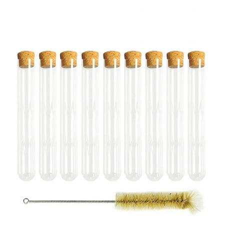 10 PCS Glass Clear Test Tubes with Cork Stoppers and Brush for Scientific Experiments Powder Liquid Storage 20x150mm
10 PCS Glass Clear Test Tubes with Cork Stoppers and Brush for Scientific Experiments Powder Liquid Storage 20x150mm
