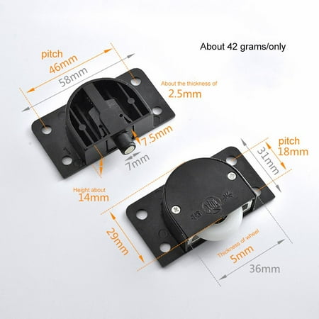 JINGT Old-Fashioned Wardrobe Pulley Up And Down Rail Wheel Sliding Door Wheel