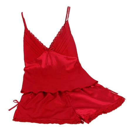 RedmL Women Sexy Solid Color Lace Pajamas Spaghetti Straps Camisole Elastic Shorts
RedmL Women Sexy Solid Color Lace Pajamas Spaghetti Straps Camisole Elastic Shorts