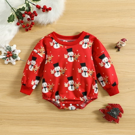 Christmas Infant Newborn Baby Girls Boys Christmas Romper Snowman Santa Print Round Neck Long Sleeve Sweatshirt Jumpsuits Autumn Clothes
Christmas Infant Newborn Baby Girls Boys Christmas Romper Snowman Santa Print Round Neck Long Sleeve Sweatshirt Jumpsuits Autumn Clothes