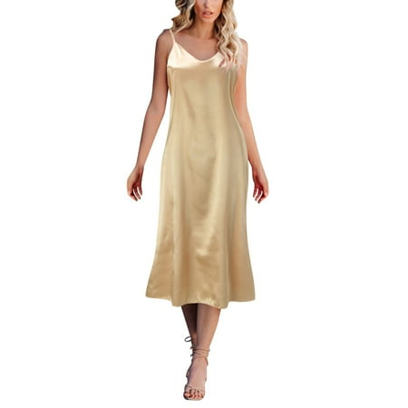 Women Fashion Solid Color Dress Sleeveless Strap V-Neck Dress Loose Dress Home Nightdress Sleepwear Chemise Lingeries Loungewear Ladies Nightwear
Women Fashion Solid Color Dress Sleeveless Strap V-Neck Dress Loose Dress Home Nightdress Sleepwear Chemise Lingeries Loungewear Ladies Nightwear