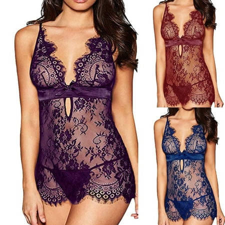 Foraging dimple New Women Sexy Lingerie Black Eyelash Lace Bow Chemise Babydoll Nightwear Wine
Foraging dimple New Women Sexy Lingerie Black Eyelash Lace Bow Chemise Babydoll Nightwear Wine
