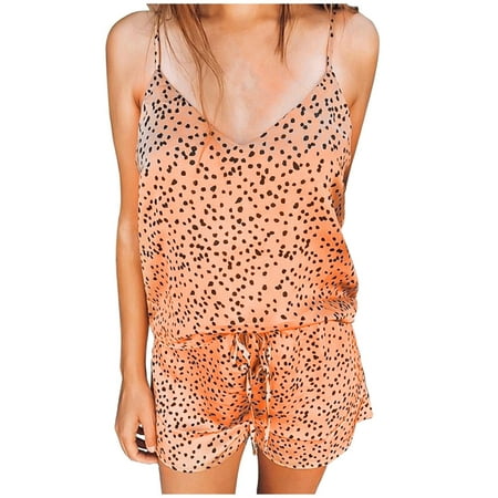 Binmer Women Summer Pajama Suit Leopard Print Suspender V-neck Fashion Nightdress Two-piece Set
Binmer Women Summer Pajama Suit Leopard Print Suspender V-neck Fashion Nightdress Two-piece Set