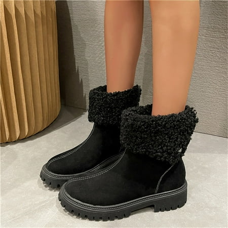 TALKVE Ladies British Style Solid Color Suede Warm Thick Heel Fashion Short Cotton Boots
TALKVE Ladies British Style Solid Color Suede Warm Thick Heel Fashion Short Cotton Boots
