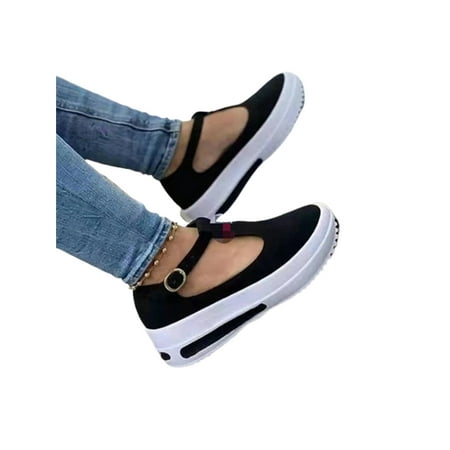 Crocowalk Womens Loafer Closed Round Toe Wedge Loafers T-strap Platform Shoe Women Casual Shoes Outdoor Faux Suede Retro Black 8
Crocowalk Womens Loafer Closed Round Toe Wedge Loafers T-strap Platform Shoe Women Casual Shoes Outdoor Faux Suede Retro Black 8