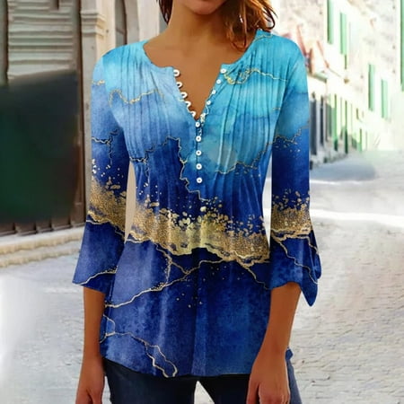 Sizzling Savings Clearance WXLWZYWL Women s Casual Trumpet 3/4 Sleeve Printed Buttoned Basic Ruched Corset Tunic Tops Pleated T-shirts Blouses
Sizzling Savings Clearance WXLWZYWL Women s Casual Trumpet 3/4 Sleeve Printed Buttoned Basic Ruched Corset Tunic Tops Pleated T-shirts Blouses