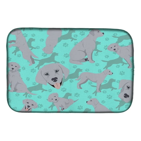 Silver Labrador Retriever Dish Drying Mat 14 in x 21 in