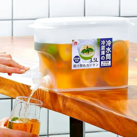 SEARCHI Plastic Drink Dispenser 0.92 Gallon Beverage Dispenser with Leakproof Lids Iced Juice Containers Wide Mouth Easy Filling for Daily Use or Parties Household Fridge Cold Kettle
SEARCHI Plastic Drink Dispenser 0.92 Gallon Beverage Dispenser with Leakproof Lids Iced Juice Containers Wide Mouth Easy Filling for Daily Use or Parties Household Fridge Cold Kettle