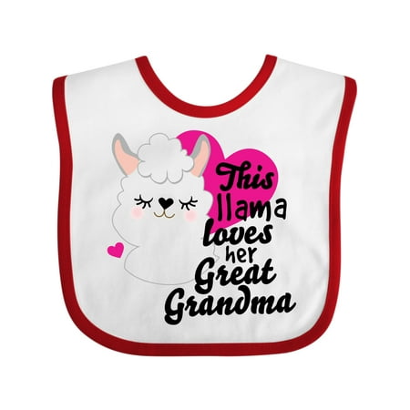 Inktastic Valentines Day This Llama Loves Her Great Grandma Gift Baby Girl Bib