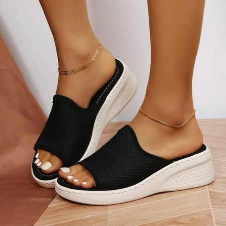 YOTAMI Sandals for Women 2022 Summer Women Thick Bottom Slope Heel Shoes Beach Sandals Roman Casual Slippers Black
YOTAMI Sandals for Women 2022 Summer Women Thick Bottom Slope Heel Shoes Beach Sandals Roman Casual Slippers Black