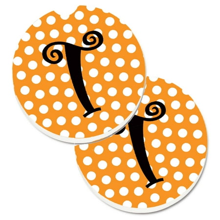 Carolines Treasures CJ1033-TCARC Monogram Initial T Orange Polkadots Set of 2 Cup Holder Car Coasters Large
Carolines Treasures CJ1033-TCARC Monogram Initial T Orange Polkadots Set of 2 Cup Holder Car Coasters Large