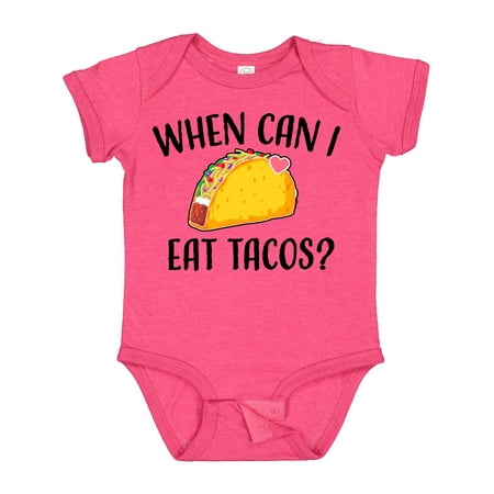 Inktastic When Can I Eat Tacos Baby Gift Baby Boy or Baby Girl Bodysuit