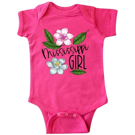 Inktastic Mississippi Girl Magnolia Flowers and Leaves Gift Baby Girl Bodysuit