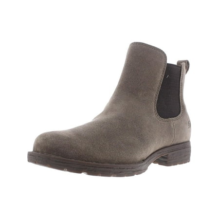 Born Womens Cove Suede Block Heel Ankle Boots Taupe 10 Medium (B M)