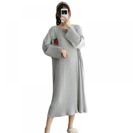 Women Cotton Round Neck Pajamas Long Sleeve Nightdress Cartoon Print Medium and Long Home Clothing
Women Cotton Round Neck Pajamas Long Sleeve Nightdress Cartoon Print Medium and Long Home Clothing