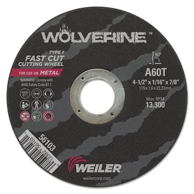 Wolverine AO Flat Type 1 Cutting Wheel 4 in Dia 1/8 Thick 3/8 Arbor 36 Grit | Bundle of 5 Boxes
Wolverine AO Flat Type 1 Cutting Wheel 4 in Dia 1/8 Thick 3/8 Arbor 36 Grit | Bundle of 5 Boxes