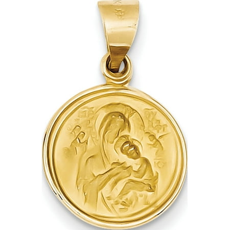 Leslies Fine Jewelry Designer 18k Yellow Gold 18k Our Lady of Perpetual Help Medal (13x23mm) Pendant Gift