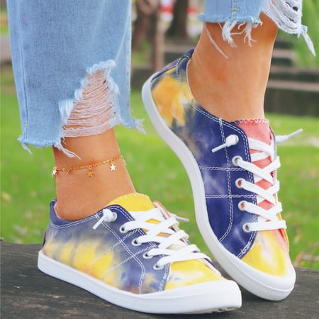 Women s Tie-Dye Canvas Shoes Lightweight Non Slip Lace Up Sneakers Low Top Round Toe Shoes
Women s Tie-Dye Canvas Shoes Lightweight Non Slip Lace Up Sneakers Low Top Round Toe Shoes