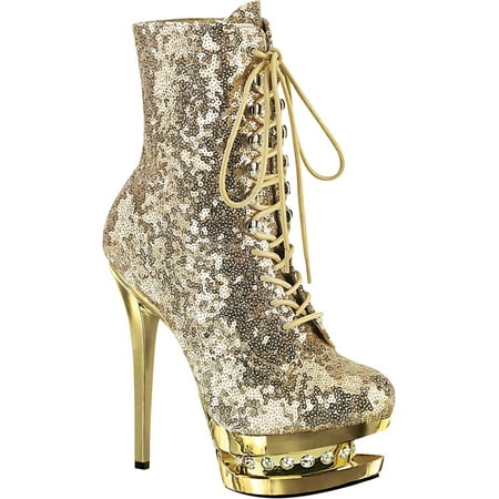 Women s Pleaser Blondie R-1020 Heeled Ankle Bootie