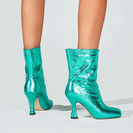 Cathalem Wide Width Boots for Women Wide Calf New Women Middle Zipper Boots High Heel Boots Shiny Shoes Green 9
Cathalem Wide Width Boots for Women Wide Calf New Women Middle Zipper Boots High Heel Boots Shiny Shoes Green 9