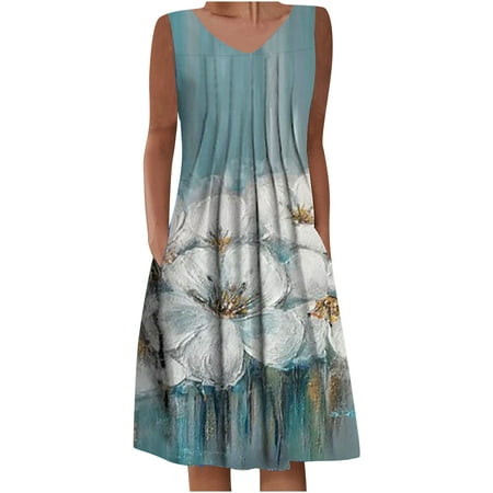 cllios Summer Dresses for Women Casual Round Neck Sleeveless Folding With Pocket Printed Dresses for women 2023
cllios Summer Dresses for Women Casual Round Neck Sleeveless Folding With Pocket Printed Dresses for women 2023