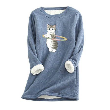 JDEFEG T Shirt for Women Casual Summer Women Fashion Cute Shirt O-Neck Cat Printed Top Blouse Elegant Casual Warm Cotton Shirt Long Sleeve Plus Size Sweatshirts Soft Maternity Pajamas Women Blue S
JDEFEG T Shirt for Women Casual Summer Women Fashion Cute Shirt O-Neck Cat Printed Top Blouse Elegant Casual Warm Cotton Shirt Long Sleeve Plus Size Sweatshirts Soft Maternity Pajamas Women Blue S