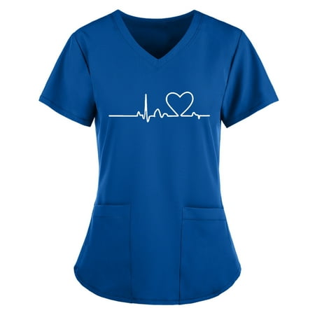 Women Scrub_Top Working Uniform Blouse Short Sleeve V-Neck Workwear T-Shirt with Pocket Comfy Tops L
Women Scrub_Top Working Uniform Blouse Short Sleeve V-Neck Workwear T-Shirt with Pocket Comfy Tops L