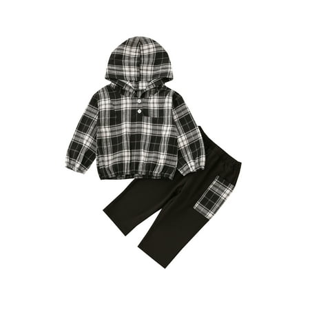 0-5Y Autumn Casual Kids Boys Clothes Sets Plaid Printed Long Sleeve Hooded Tops Pants 2pcs Outfits
0-5Y Autumn Casual Kids Boys Clothes Sets Plaid Printed Long Sleeve Hooded Tops Pants 2pcs Outfits
