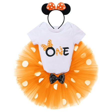 IBTOM CASTLE Baby Girls 1st Birthday Outfit Mini Polka Dots Romper Tutu Dress Mouse Headband Princess Skirt Set for Kids Photo Shoot 1 Year Orange-Black
IBTOM CASTLE Baby Girls 1st Birthday Outfit Mini Polka Dots Romper Tutu Dress Mouse Headband Princess Skirt Set for Kids Photo Shoot 1 Year Orange-Black