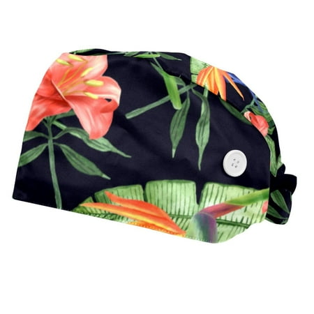 2PCS Working Cap with Buttons and Sweatband Adjustable Tie Back Hats Bouffant Caps Flower Scrub Turban Hat
2PCS Working Cap with Buttons and Sweatband Adjustable Tie Back Hats Bouffant Caps Flower Scrub Turban Hat