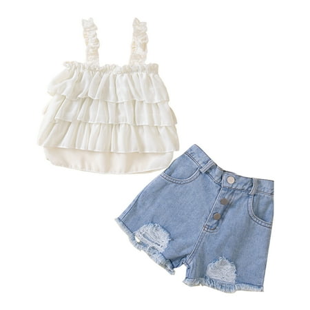 NECHOLOGY Kids Toddler Baby Girls Spring Summer Solid Cotton Sleeveless Shorts Jeans Outfits Clothes Checke Outfits Childrenscostume White 2-3 Years
NECHOLOGY Kids Toddler Baby Girls Spring Summer Solid Cotton Sleeveless Shorts Jeans Outfits Clothes Checke Outfits Childrenscostume White 2-3 Years
