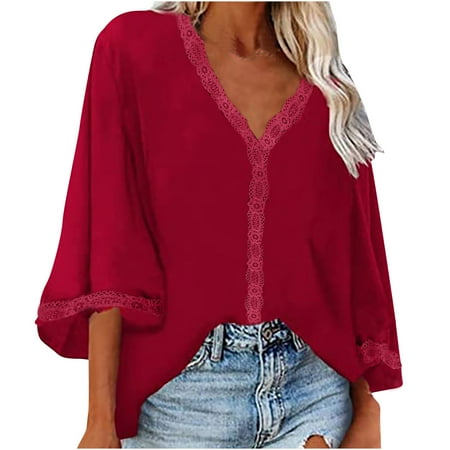 Mrat Shirts for Girls Short Sleeve V-Neck Blouses & Shirts Fashion Ladies Casual Spring Summer Lace Trumpet Sleeve Overhead Feather Solid Color Loose T-Shirt Top Blouse Bustier Tops for Female
Mrat Shirts for Girls Short Sleeve V-Neck Blouses & Shirts Fashion Ladies Casual Spring Summer Lace Trumpet Sleeve Overhead Feather Solid Color Loose T-Shirt Top Blouse Bustier Tops for Female