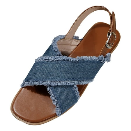 Women Summer Buckle Strap Casual Open Toe Denim Flat Soft Bottom Breathable Shoes Sandals Sandals Women Summer Wide Width Sandals for Women 11w
Women Summer Buckle Strap Casual Open Toe Denim Flat Soft Bottom Breathable Shoes Sandals Sandals Women Summer Wide Width Sandals for Women 11w