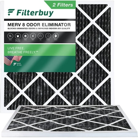 Filterbuy 10x10x1 MERV 8 Odor Eliminator Pleated HVAC AC Furnace Air Filters with Activated Carbon (2-Pack)
Filterbuy 10x10x1 MERV 8 Odor Eliminator Pleated HVAC AC Furnace Air Filters with Activated Carbon (2-Pack)