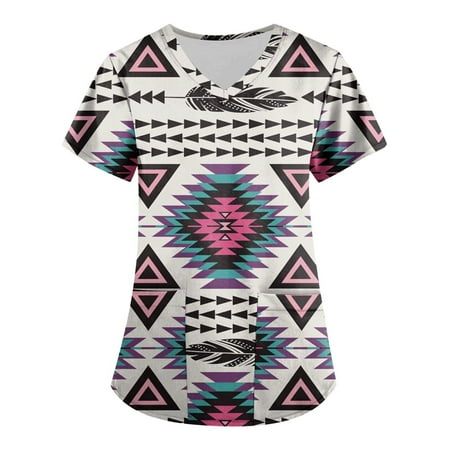 QWERTYU Working Scrubs Top for Women Casual Holiday Uniform V Neck Geometric Print Nursing Scrubs Short Sleeve Professionals T Shirt Purple 4XL
QWERTYU Working Scrubs Top for Women Casual Holiday Uniform V Neck Geometric Print Nursing Scrubs Short Sleeve Professionals T Shirt Purple 4XL