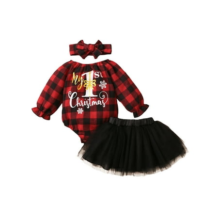 Sunisery Newborn Baby Girls Christmas Clothes Set Printed Pattern Long Sleeve Romper Yarn Skirt Headdress Red Snowflake 9-12 Months
Sunisery Newborn Baby Girls Christmas Clothes Set Printed Pattern Long Sleeve Romper Yarn Skirt Headdress Red Snowflake 9-12 Months