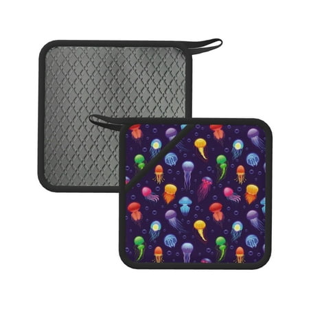 2PCS Pot Holders for Kitchen - Heat Resistant Silicone Pot Holders with Hanging Loop Colorful Light Jellyfish Non Slip Oven Hot Pads Potholders for Decor Baking Cooking Kitchen
2PCS Pot Holders for Kitchen - Heat Resistant Silicone Pot Holders with Hanging Loop Colorful Light Jellyfish Non Slip Oven Hot Pads Potholders for Decor Baking Cooking Kitchen
