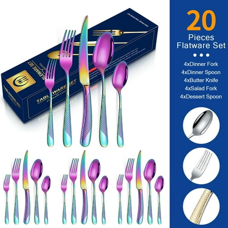 20-Piece Hammered Silverware Set Gilded Stainless Steel Flatware Set for 4 Luxury Cutlery Sets with Forks Spoons and Knives Unique Gold Utensil Set for Home Mirror Polished & Dishwasher Safe
20-Piece Hammered Silverware Set Gilded Stainless Steel Flatware Set for 4 Luxury Cutlery Sets with Forks Spoons and Knives Unique Gold Utensil Set for Home Mirror Polished & Dishwasher Safe