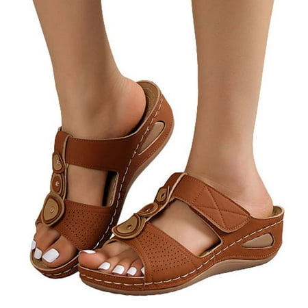 Abcnature Women Sandals Clearance 2023! Women s Platform Wedge Sandals with Arch Support Fashion Casual Comfortable Slippers Solid Color Platform Wedge Shoes Summer Athletic Outdoor Beach Sandals
Abcnature Women Sandals Clearance 2023! Women s Platform Wedge Sandals with Arch Support Fashion Casual Comfortable Slippers Solid Color Platform Wedge Shoes Summer Athletic Outdoor Beach Sandals