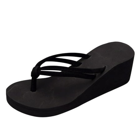 Flip Flops for Women Women S Solid Color Non-Slip Feet Flip-Flops High-Heeled Wedges Beach Sandals Flip Flops Eva Black 37
Flip Flops for Women Women S Solid Color Non-Slip Feet Flip-Flops High-Heeled Wedges Beach Sandals Flip Flops Eva Black 37
