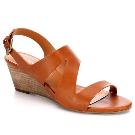 Lauren Blakwell Womens Genesis Wedge Sandal Shoes Cognac US 7.5
