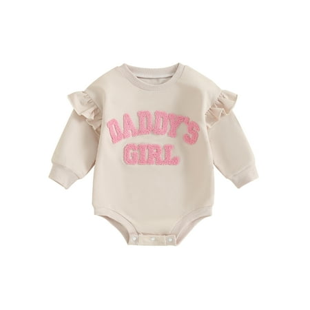 Qtinghua Newborn Baby Girls Romper Ruffle Long Sleeve Letter Embroidery Bodysuit Fall Clothes Beige 3-6 Months
Qtinghua Newborn Baby Girls Romper Ruffle Long Sleeve Letter Embroidery Bodysuit Fall Clothes Beige 3-6 Months