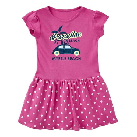 Inktastic Paradise Beach in Myrtle Beach with Palm Trees and Car Gift Toddler Girl Dress