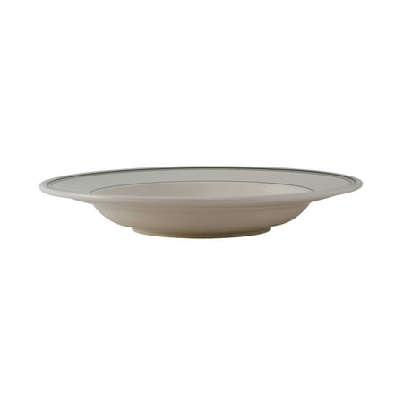 Tuxton Green Bay Eggshell White Green Bands 26-Ounce Pasta Bowl Pack of 12