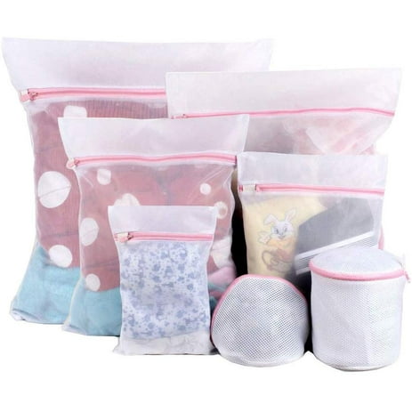 7 PCS Extra Large Heavy Duty Mesh Laundry Bags, Durable Delicates Net Wash Bag for Bra Lingerie, Underwear, Socks, Sweaters and Garment, Travel Organization Washing Bag