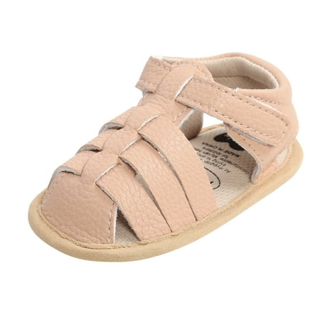 Betiyuaoe Baby Sandals Boys Girls Soft Non-Slip Rubber Sole Prewalker Flat Walking Shoes